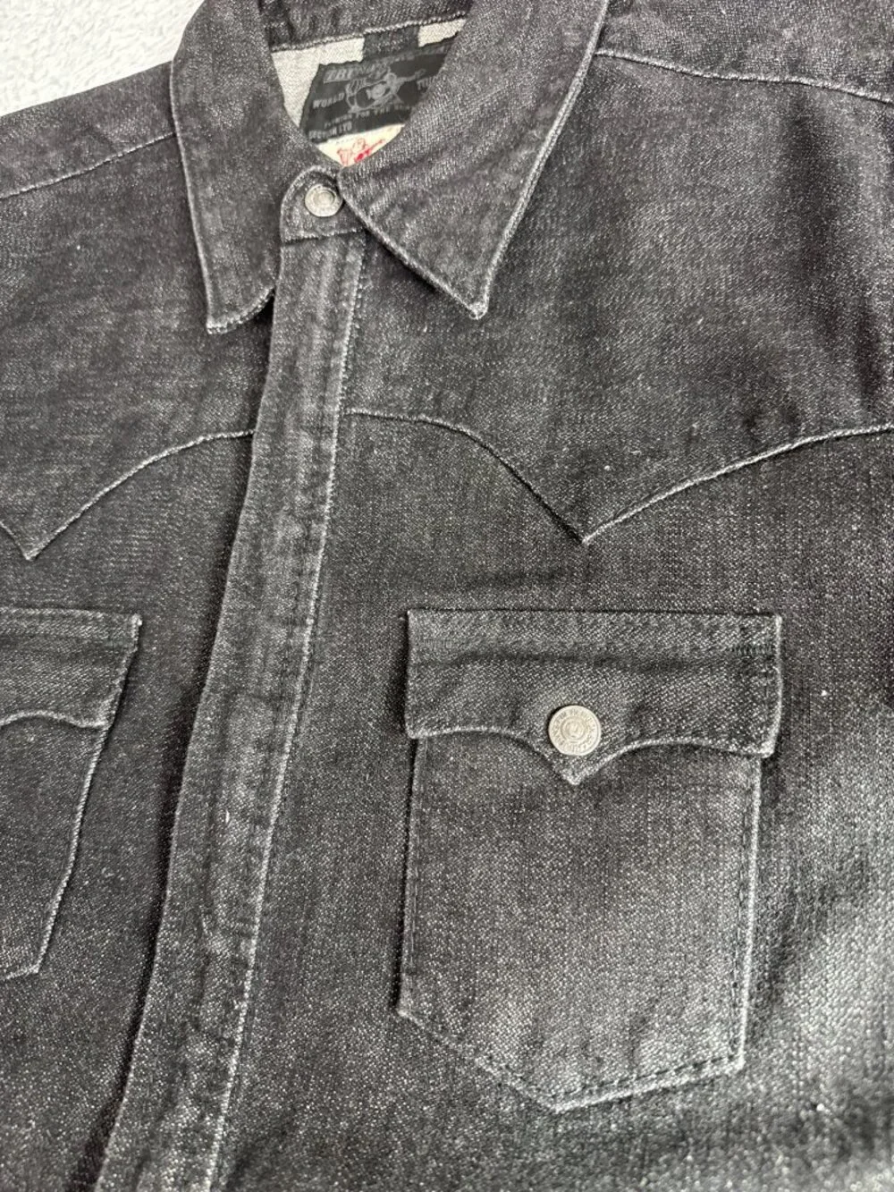 True Religion Men's Charcoal Black Denim Shirt Jacket